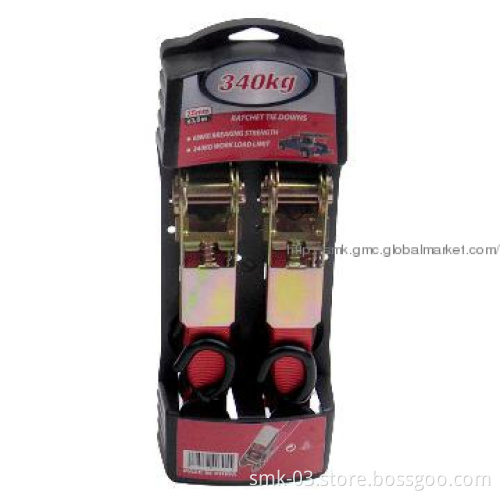 2PK 25mmX3.6m 340kgs Ratchet Tie Down